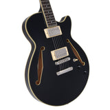 Excel SS Tour Collection - Semihollow Single Cutaway w/ Gig Bag - Manufacturer's Sample - One of a Kind - Solid Black